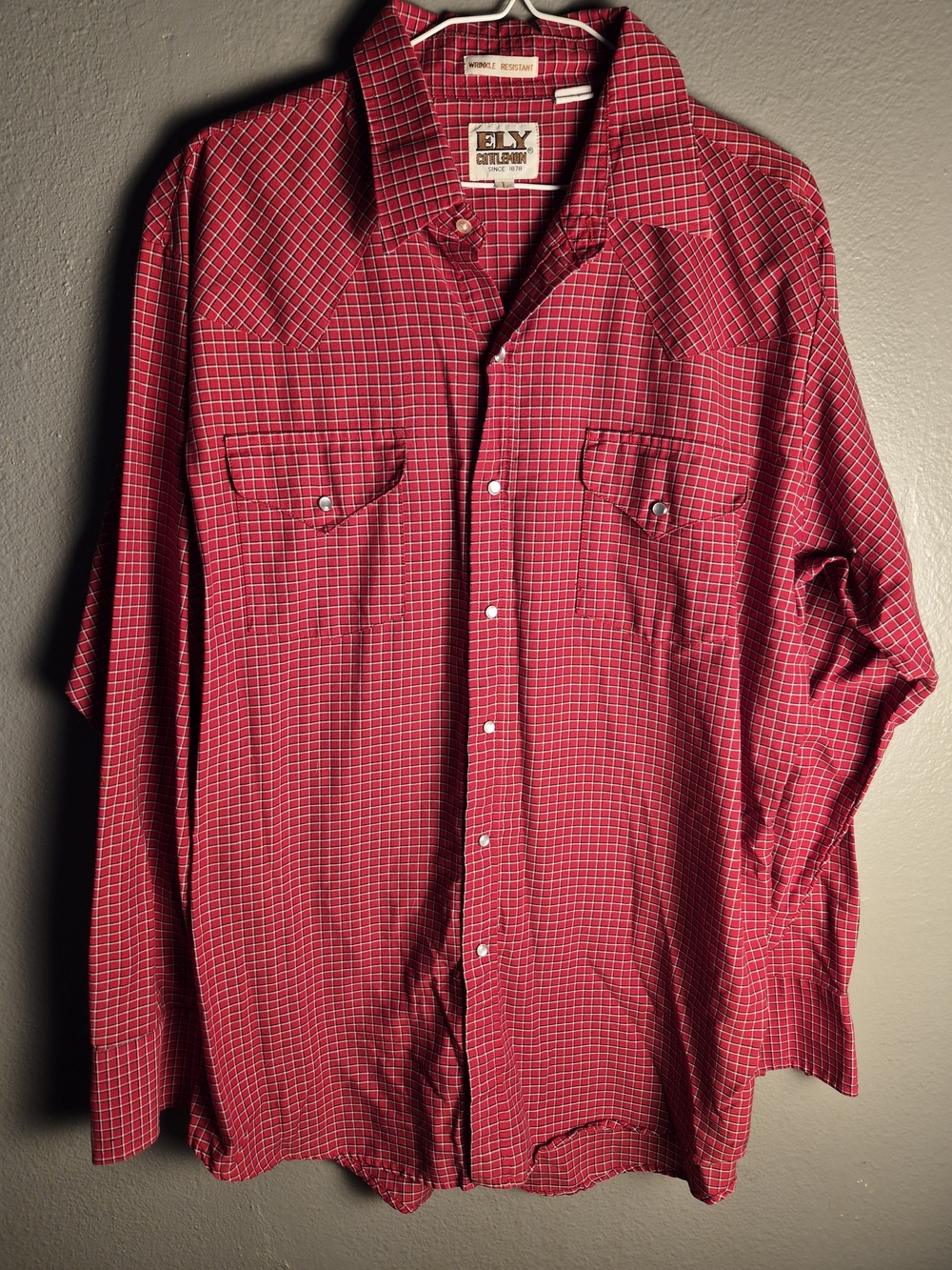 Ely Cattleman Red Plaid Western Button-Down Shirt
